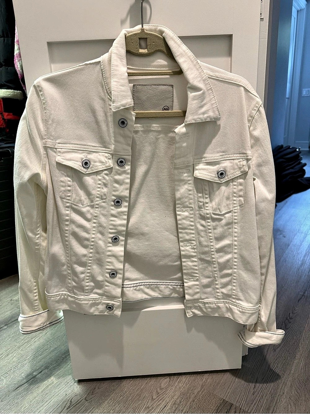 Adriano Goldschmied White Denim Jacket Size Medium